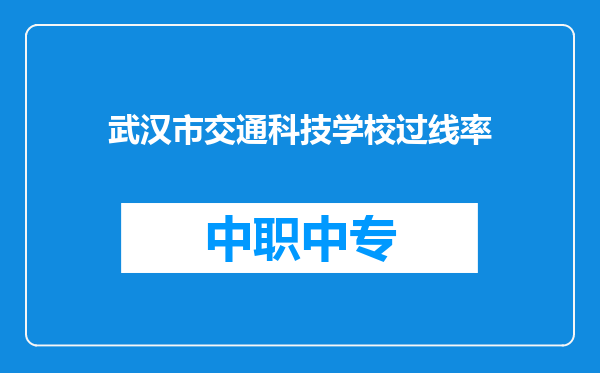 武汉市交通科技学校过线率