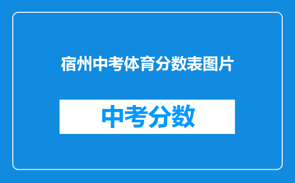 宿州中考体育分数表图片