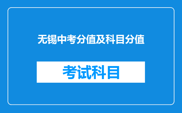 无锡中考分值及科目分值