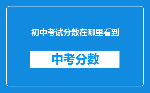初中考试分数在哪里看到