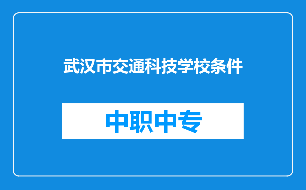 武汉市交通科技学校条件