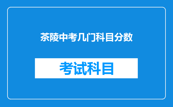 茶陵中考几门科目分数
