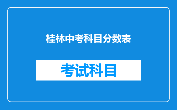 桂林中考科目分数表