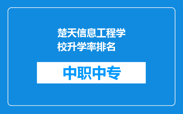 楚天信息工程学校升学率排名